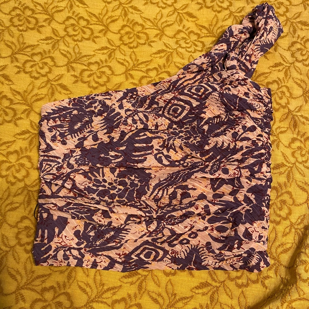 Zara Purple and Pink Patterned Top